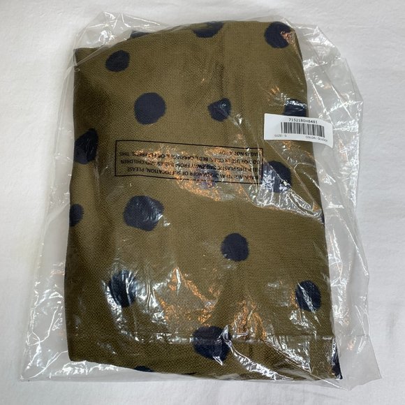 G by Giuliana V-Neck Puff Long Sleeve Blouse Size Small Olive & Black Dot NWT - Picture 9 of 11